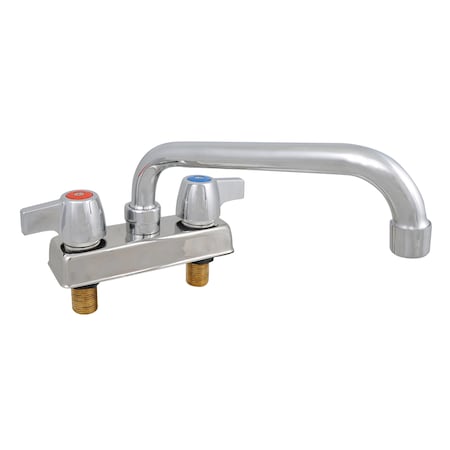 Bk Resources Workforce Standard Duty Faucet, 6" Swing Spout, 4" Deck Mount BKD-6-G
